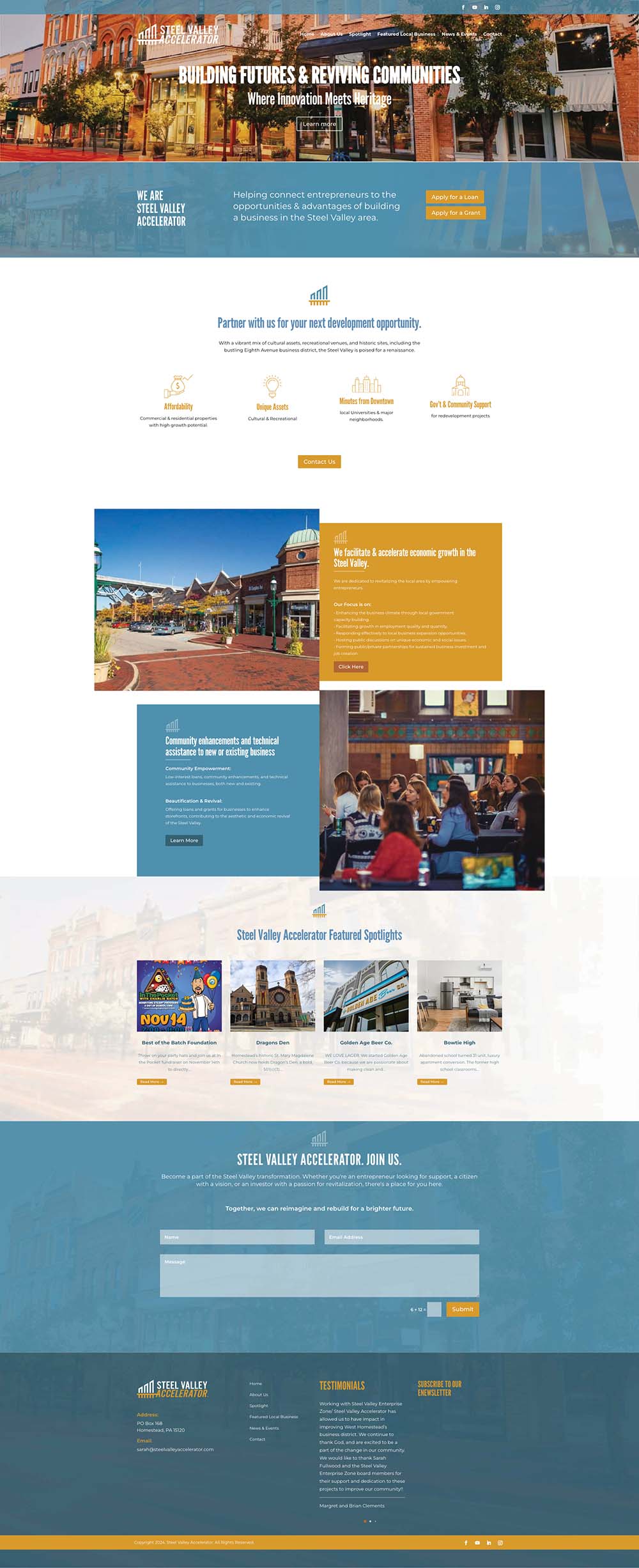 Steel Valley Accelerator Rebrand Website